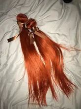 Remy Forte-extensiones de cabello humano brasileño, mechones rectos de jengibre y naranja de 30 pulgadas, venta al por mayor