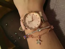 Conjunto de relojes con flores para mujer, pulsera de cuero, de cuarzo, informal, 2 uds.