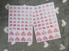 Pegatinas decorativas para la agenda, 2 hojas (100 uds) con bonito gradiente de corazones amorosos