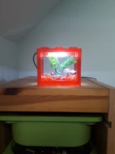 Mini acuario con lámpara LED USB para peces betta, tanque para peces con luz para lucha de peces