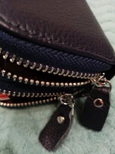 Monederos multifuncionales para mujer, carteras de piel auténtica RFID con cremallera segura, tarjetero