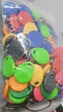 Etiquetas RFID para Control de acceso, 100 Uds., 125KHz, 11 colores, TK4100 EM4100, tarjetas RFID para mandos de proximidad, tiempo de asistencia