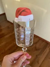 2021New Navidad decoraciones con sombreros 10 unids/lote champán decoración de vidrio de fiesta a casa ornamento Año Nuevo 2021 Noel Navidad Natal