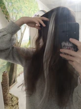 LUPU-extensiones de cabello sintético para mujer, pelo largo liso con arcoíris resaltado, un Clip en una pieza, rosa, púrpura y rojo