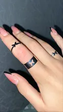 Anillos de mariposa Punk para mujer y hombre, conjunto de anillos de mariposa con apertura, joyería de boda de compromiso, Color dorado y plateado