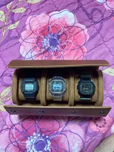 Estuche De Viaje de reloj y rodillo con 3 ranuras, caja de almacenamiento de reloj con pantalla de cuero Vintage portátil elegante con deslizamiento