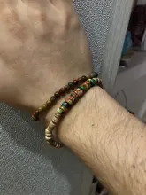 Pulsera Vintage de madera hecha a mano con cuentas de piedra Natural de 6 mm para hombre, brazalete con piedras imperiales de colores, joyería para brazalete