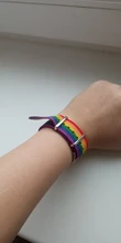 Pulseras bisexuales trenzadas para hombres y mujeres, pulseras trenzadas del orgullo de los homosexuales, del arco iris de Nepal, joyería de amistad