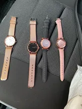Reloj de pulsera magnético de cuarzo para mujer, cronógrafo Digital de oro rosa, a la moda, 2021