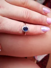 Anillos CC para mujer, joyería Vintage de lujo, Circonia cúbica, piedra azul roja, joyas de compromiso para novia, CC626