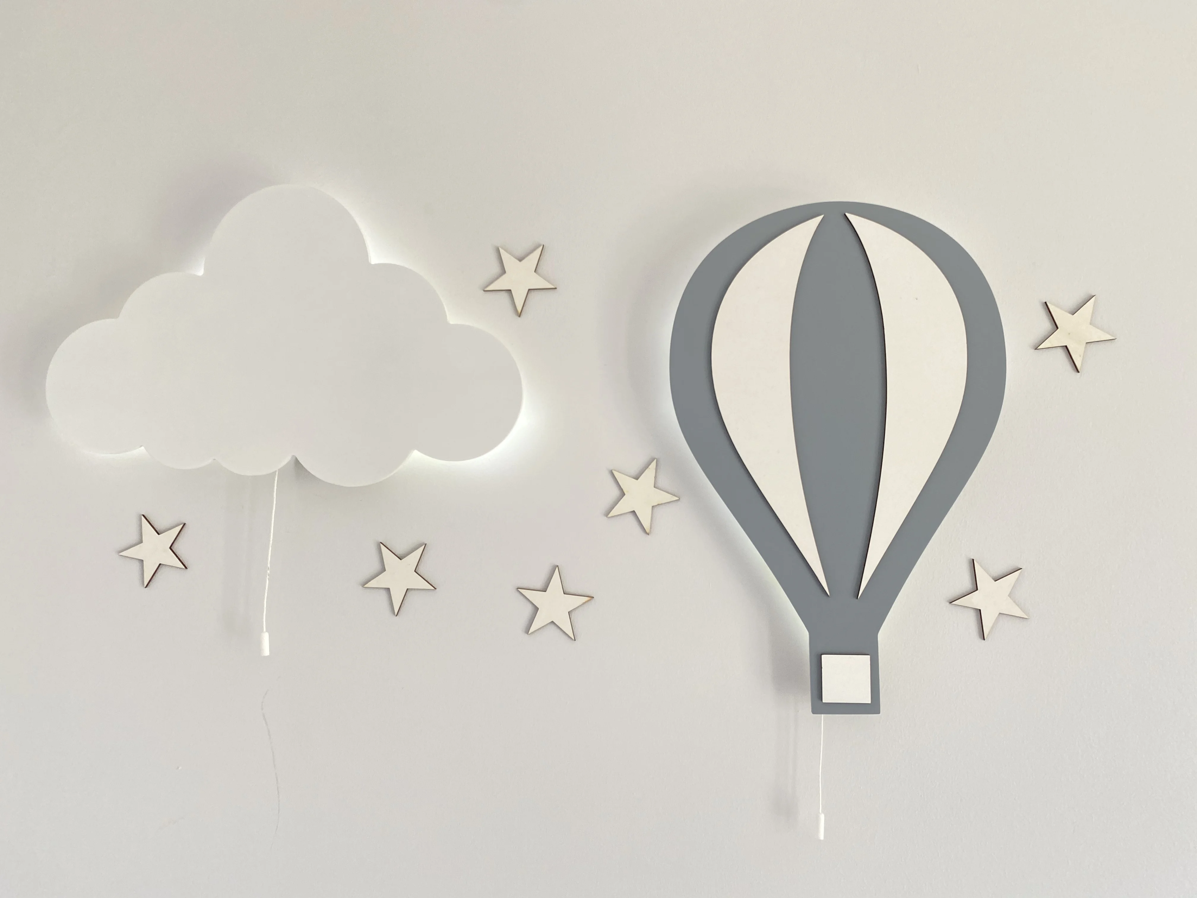 Set of 2- Nursery Cloud and Balloon Lamp, Cloud Lamp, Air Balloon Light, Wooden Led Light, Baby Night Lamp, My Childs Room Decor
Set of 2- Nursery Cloud and Balloon Lamp, Cloud Lamp, Air Balloon Light, Wooden Led Light, Baby Night Lamp, My Childs Room Decor