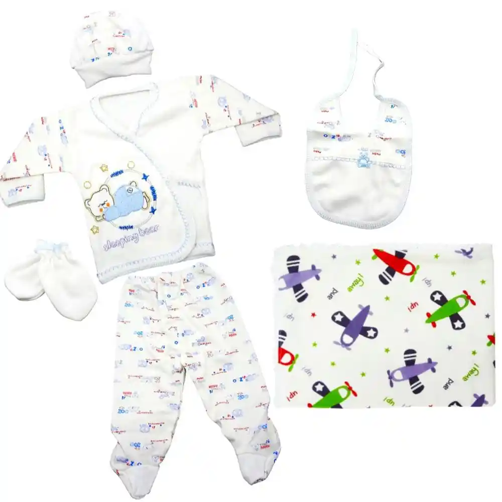 newborn 5 pieces 0 cotton baby boy clothes set and double