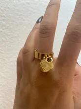 Anillo chapado en oro rosa para niña y mujer, sortijas de acero inoxidable con abalorio, joyería de corazón dulce para mujer, regalo de varias tallas