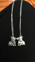 Lindo Jack Russell Terrier y Fox Terrier colgante de perro Collar para mujeres Acero inoxidable collar de cadena larga de niños estudiante de la joyería