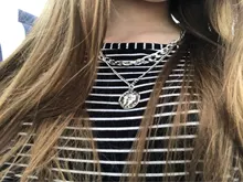 Collar Vintage multicapa con forma de moneda para mujer, Gargantilla, Color dorado y plateado, retrato de moda, cadena gruesa, joyería