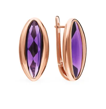 Gold earrings with amethyst sunlight sample 585
Gold earrings with amethyst sunlight sample 585