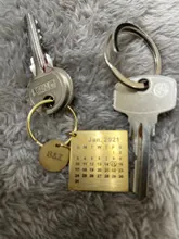 Llavero con anilla personalizada, calendario grabado, llavero de acero inoxidable, regalo de aniversario de boda para novio y marido