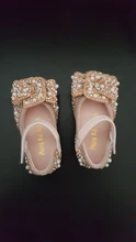 Zapatos de princesa brillantes para niños, zapatillas de perlas con diamantes de imitación para fiesta y boda, D487, 2020