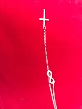 Colgante de Cruz con borla Infinity para mujer, Gargantilla clásica de 8 palabras, Collar de cadena de clavícula de Color plateado, Gargantilla Bohemia, Collar de joyería