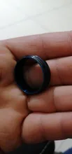 Anillo de titanio para hombre, Surface negro, azul, ranura interior, cara azul, anillo de acero inoxidable, luz de temperamento de lujo