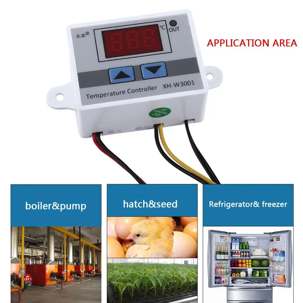 XH-W3001 W3001 Temperature Controller Digital LED Temperature Controller Thermometer Thermo Controller Switch Probe DC12V/AC220V
XH-W3001 W3001 Temperature Controller Digital LED Temperature Controller Thermometer Thermo Controller Switch Probe DC12V/AC220V