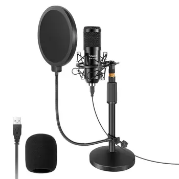 Neewer USB Microphone with Stand Kit - 192KHz/24Bit Plug&Play Cardioid PC Condenser Mic and Pop Filter, Shock Mount for Computer
Neewer USB Microphone with Stand Kit - 192KHz/24Bit Plug&Play Cardioid PC Condenser Mic and Pop Filter, Shock Mount for Computer
