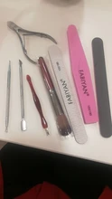 Conjunto de herramientas para manicura, tira de pulido, limas de uñas, Tijera para piel muerta, tenedor con piel muerta, removedor de manicura