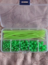 Cuentas de pesca luminosas, tubo de 170 unids/set de cuentas flotantes de goma suave, accesorios de manga de tubo de aparejo de pesca