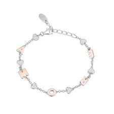 MABINA: BRACELET SILVER and GOLD PVD, HEARTS and love letters with CUBIC ZIRCONIA, 533193
MABINA: BRACELET SILVER and GOLD PVD, HEARTS and love letters with CUBIC ZIRCONIA, 533193