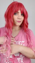 LOUIS FERRE largo degradado rojo rosado pelucas sintéticas azul púrpura Cosplay peluca con Bnags para las mujeres negras resistente al calor de fibra