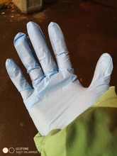 100 unids/lote guantes de nitrilo GMG comida azul grado impermeable alergia libre cocina mecánico laboratorio resistente al aceite SyntheticNitrile