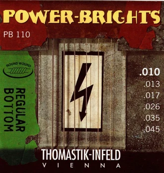 Pb110 power-brights regular bottom string kit for electric guitar, 10-45, Thomastik
Pb110 power-brights regular bottom string kit for electric guitar, 10-45, Thomastik