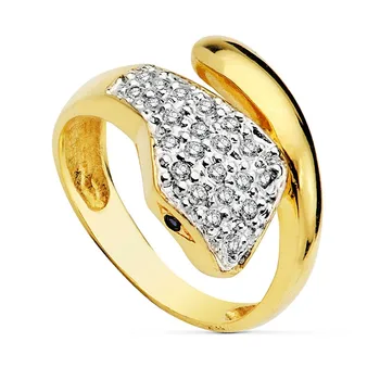 18k solid gold ring snake width 4mm. Head zircons woman
18k solid gold ring snake width 4mm. Head zircons woman