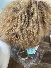 Afro corto rizado pelucas con flequillo para las mujeres negras rubia marrón Cosplay sintético Africana pelucas resistente al calor Lizzy