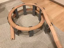 Vías de tren de madera de haya para niños, accesorios de túnel de puente de vía férrea, piezas de tren de madera, juguetes educativos para niños, regalos