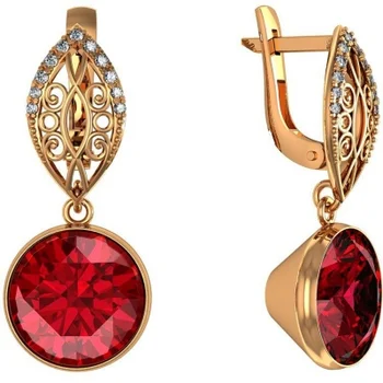 Volga jeweler earrings with cubic zirconia and alpanites of silver with gilding
Volga jeweler earrings with cubic zirconia and alpanites of silver with gilding