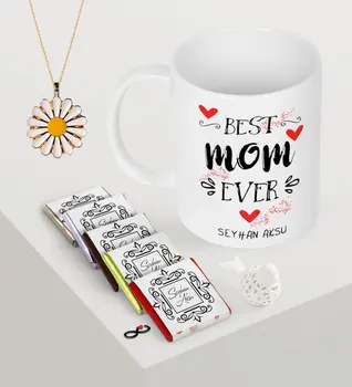 Personalized Best Mother Mug Chocolate Daisy Necklace Seti-3 
Personalized Best Mother Mug Chocolate Daisy Necklace Seti-3