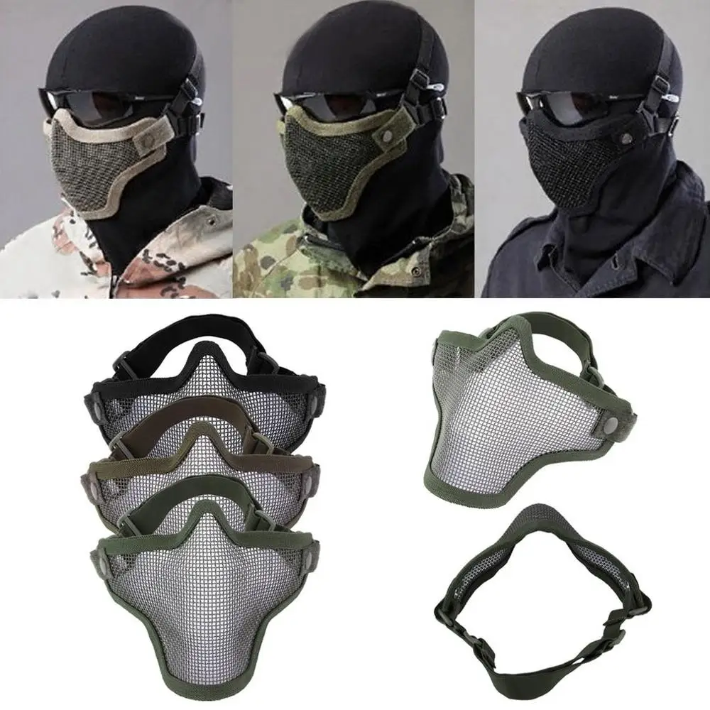 Half Lower Face Ears Coverage Metal Steel Net Mesh Tactical Protective Airsoft Mask for War Game Paintball Hunting mask on mouth
Half Lower Face Ears Coverage Metal Steel Net Mesh Tactical Protective Airsoft Mask for War Game Paintball Hunting mask on mouth