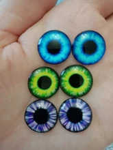 24 unids/lote 14mm Blyth muñeca ojos de Chips de vidrio delgado pupila ojo DIY accesorios BT109