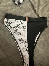 Patchwork Swimsuit Marble-Print Peachtan High-Waist Sport Women Biquini Sexy Mujer New