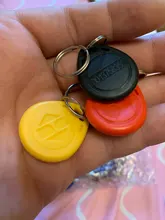 10 Uds leer sólo EM4100 125khz Tarjeta de Identificación etiqueta RFID llavero etiqueta llavero Porta Chave tarjeta llave Fob Token Ring se encuentra muy Chip