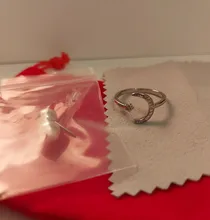 Anillo de plata de primera ley con forma de luna y estrella para mujer, sortija, plata esterlina 925 Plata de Ley auténtica, Circonia cúbica, zirconia, circonita, zirconita, estilo minimalista, 2019