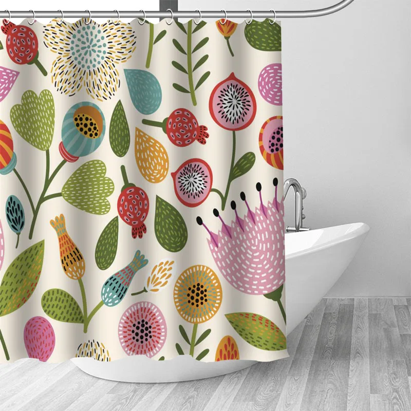 

Занавеска для душа с цветочным рисунком, водонепроницаемая тканевая Штора для ванной, занавеска для ванной комнаты, s непрозрачная, для ванной комнаты