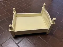 Cama de fotografía pequeña para bebé, accesorios de fotografía de estudio fotográfico, cuna de madera pequeña para recién nacido para bebés, niños y niñas