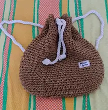 Mochila de paja de verano para mujer, bolso de playa hecho a mano con cordón, bolso de hombro tejido de ganchillo, bolsa de viaje