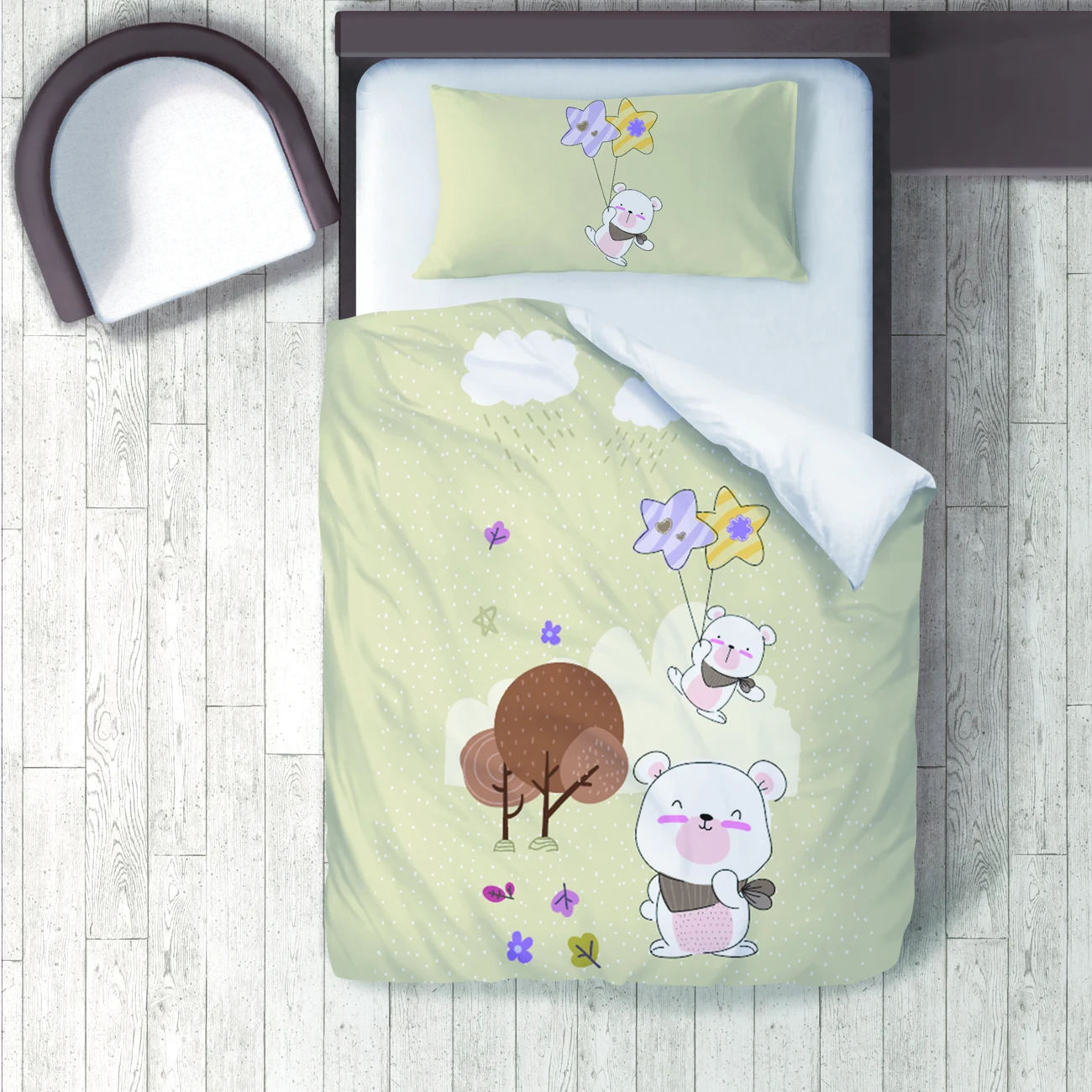 Duvet Cover Set Bedding Set Pillow Case for Baby and Kids Room 3D Printed Green Bear Leaf Flower Model 275
Duvet Cover Set Bedding Set Pillow Case for Baby and Kids Room 3D Printed Green Bear Leaf Flower Model 275