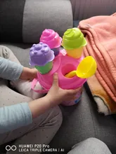 Cubo para helado de playa al aire libre para niños, modelo de cucharón de arena de juguete, 8 Uds.