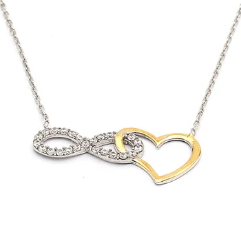 925 Sterling Silver Heart Infinity Necklace 2 
925 Sterling Silver Heart Infinity Necklace 2