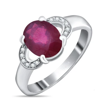 Silver ring with cubic zirconia and Ruby
Silver ring with cubic zirconia and Ruby
