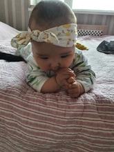 Diadema elástica con Orejas de conejo para niña, Set de 3 unidades, lazos estampados de flores, para niña turbante, accesorios para el cabello